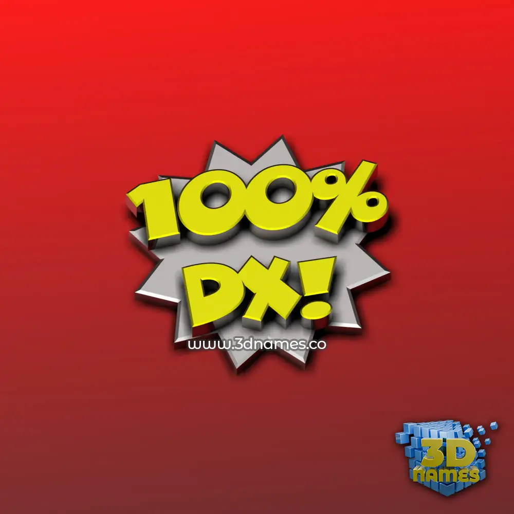 dx in 100 Percent style - 3D name wallpaper