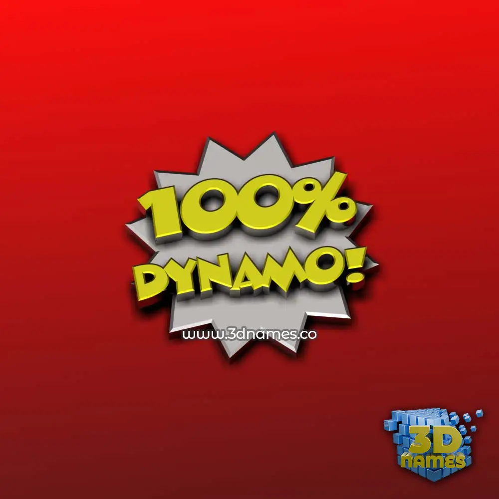 dynamo in 100 Percent style - 3D name wallpaper