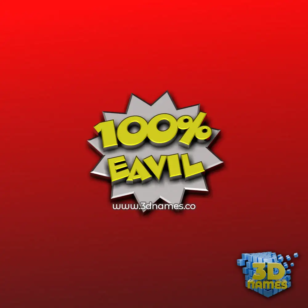 eavil in 100 Percent style - 3D name wallpaper