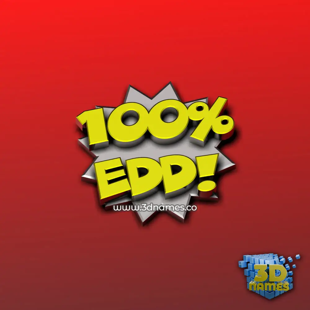edd in 100 Percent style - 3D name wallpaper