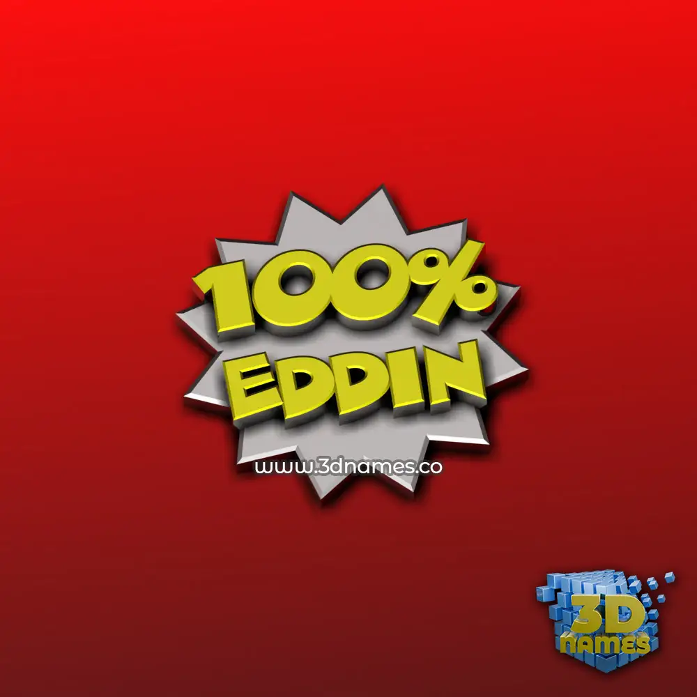 eddin in 100 Percent style - 3D name wallpaper