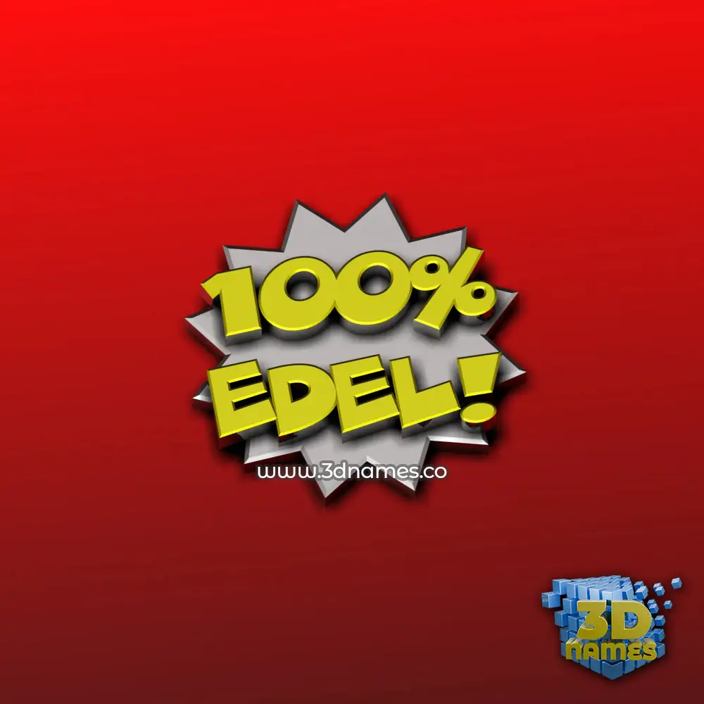 edel in 100 Percent style - 3D name wallpaper
