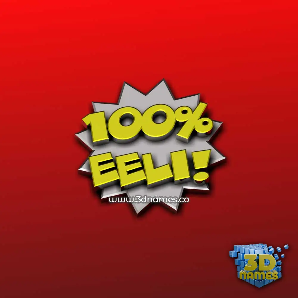 eeli in 100 Percent style - 3D name wallpaper