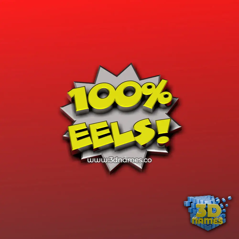 eels in 100 Percent style - 3D name wallpaper