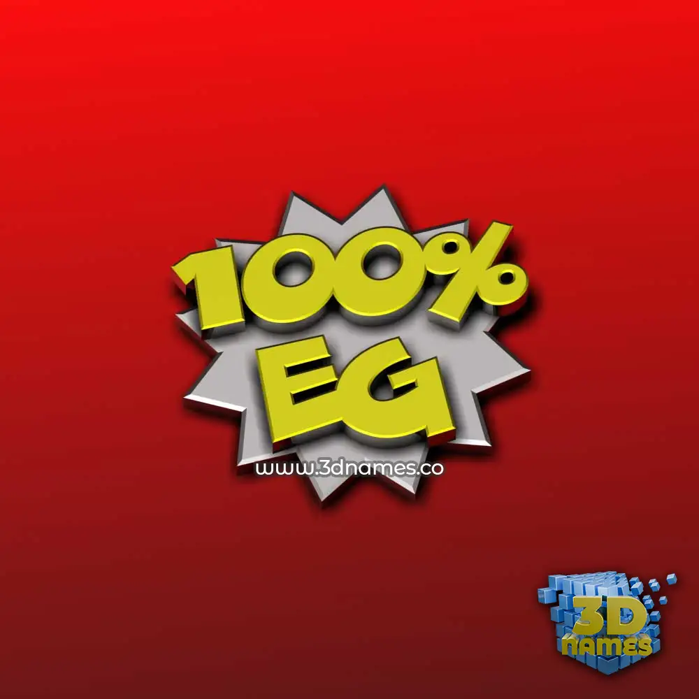 eg in 100 Percent style - 3D name wallpaper