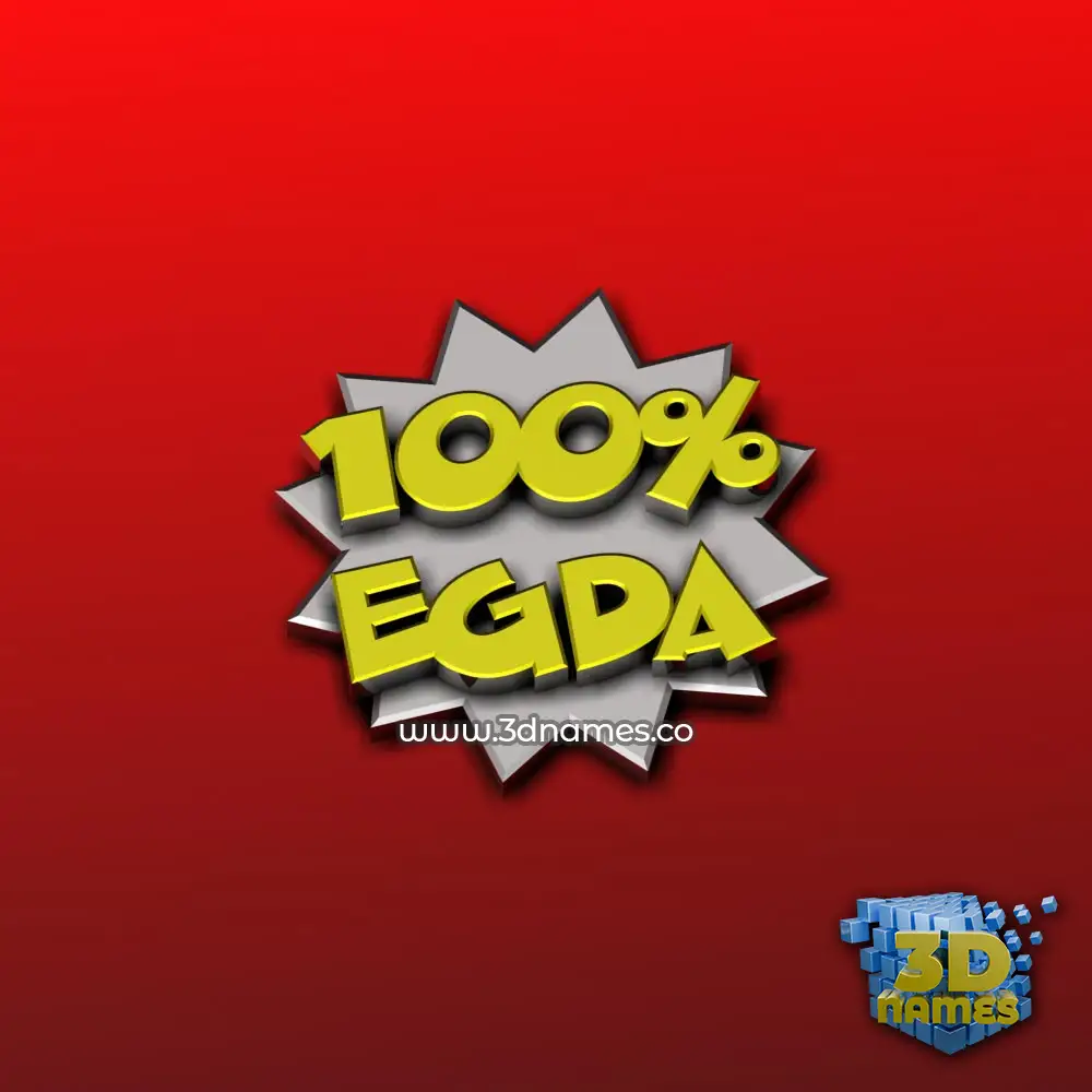 egda in 100 Percent style - 3D name wallpaper