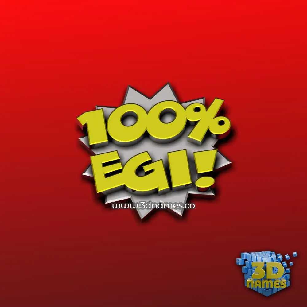 egi in 100 Percent style - 3D name wallpaper