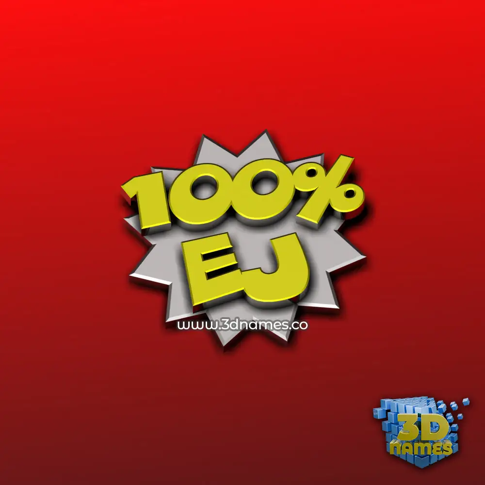 ej in 100 Percent style - 3D name wallpaper