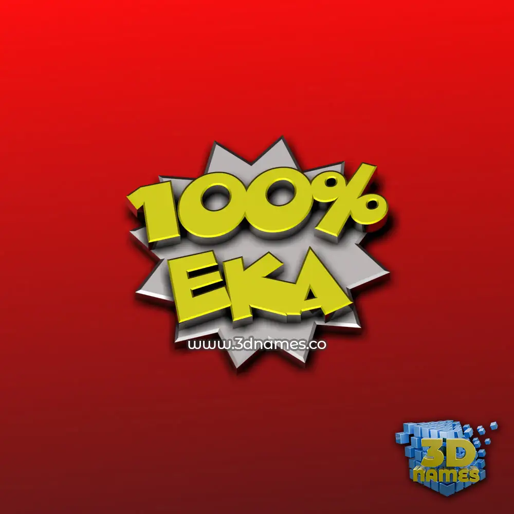 eka in 100 Percent style - 3D name wallpaper