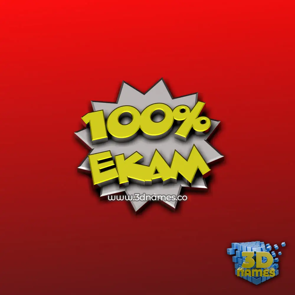 ekam in 100 Percent style - 3D name wallpaper