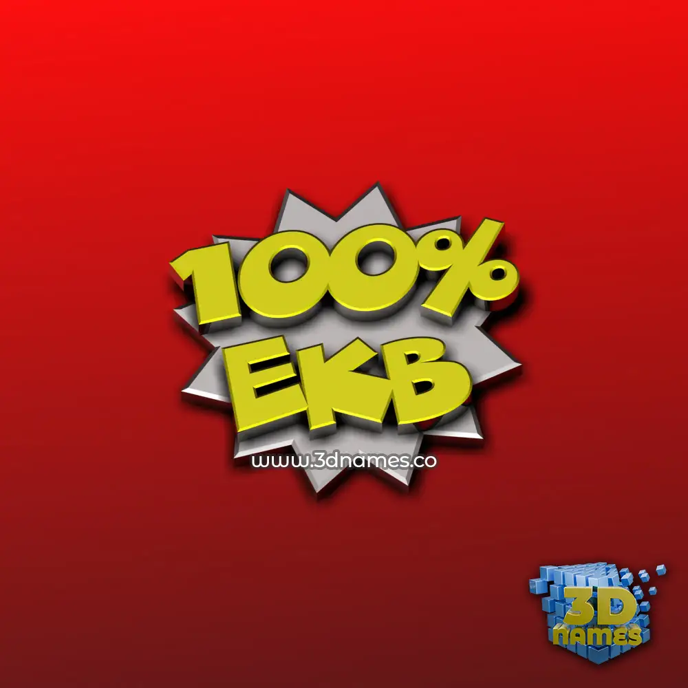 ekb in 100 Percent style - 3D name wallpaper