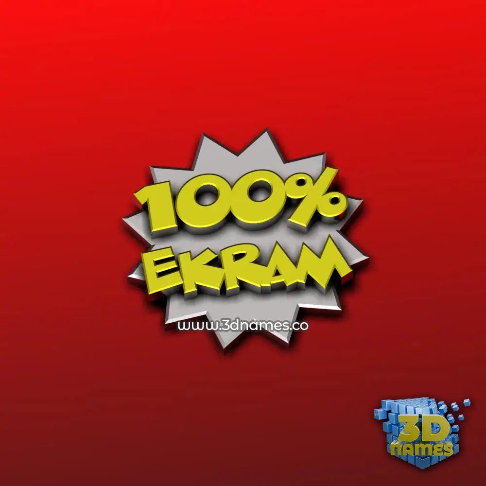 ekram in 100 Percent style - 3D name wallpaper