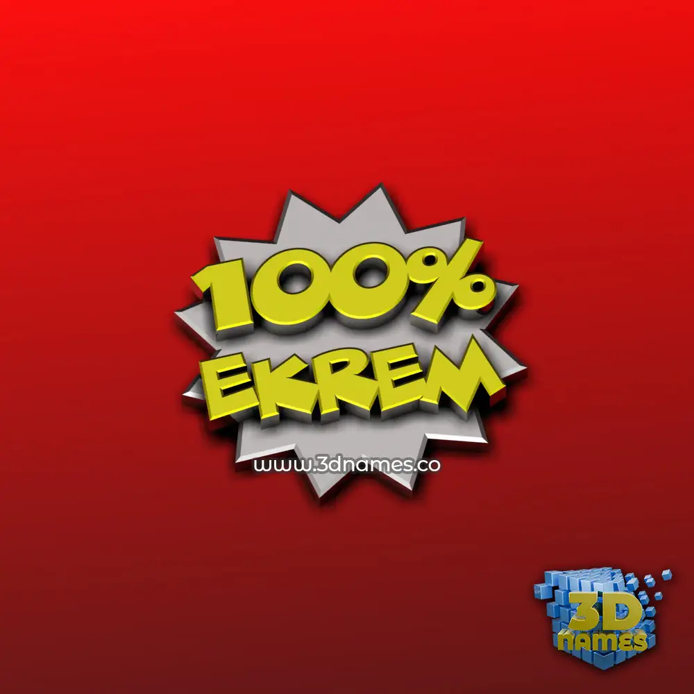 ekrem in 100 Percent style - 3D name wallpaper
