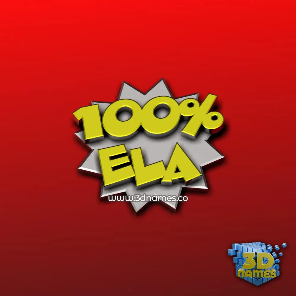 ela in 100 Percent style - 3D name wallpaper