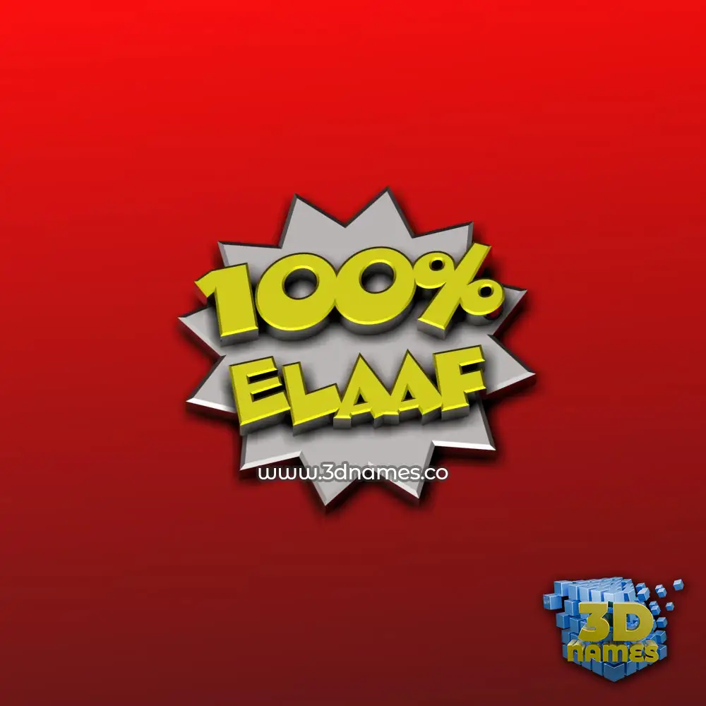 elaaf in 100 Percent style - 3D name wallpaper