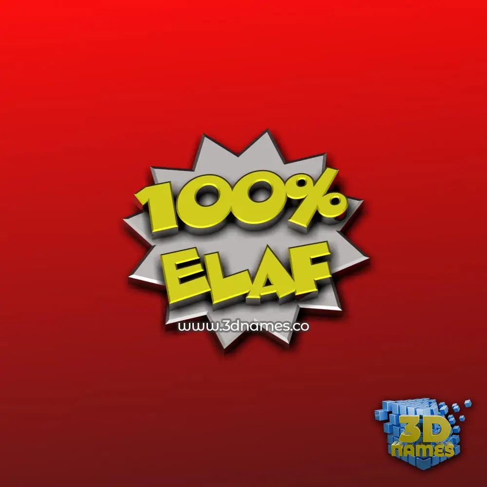 elaf in 100 Percent style - 3D name wallpaper