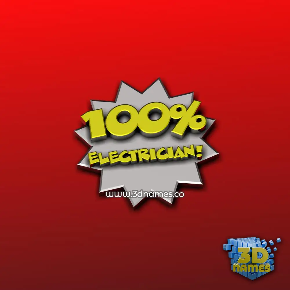 electrician in 100 Percent style - 3D name wallpaper