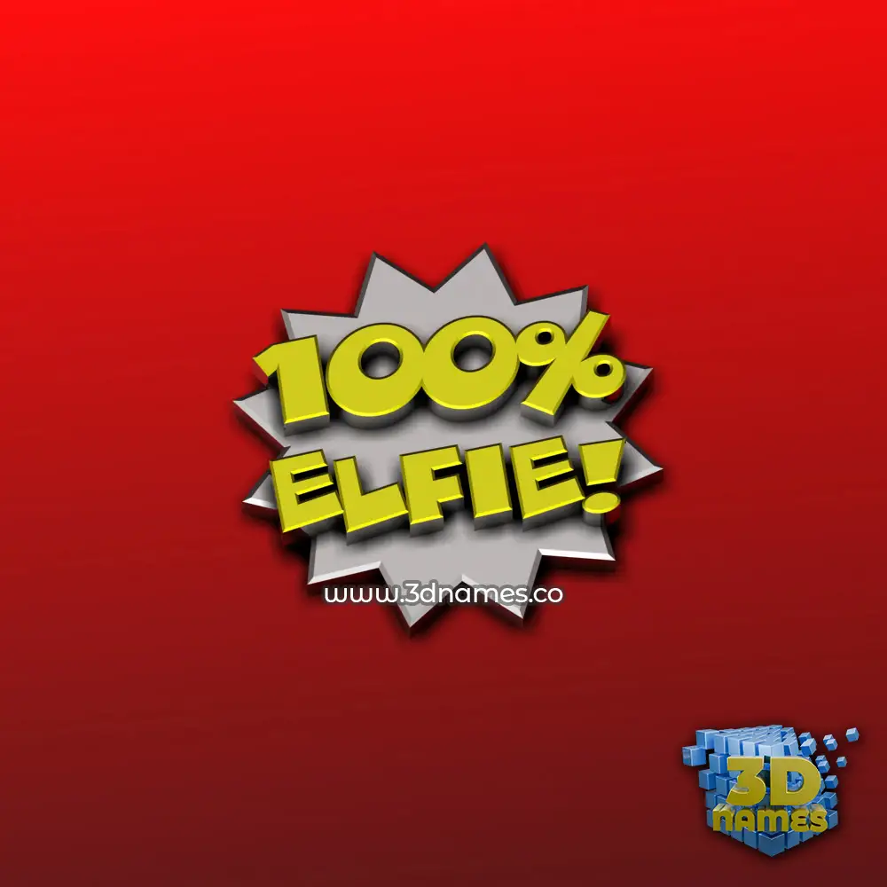 elfie in 100 Percent style - 3D name wallpaper