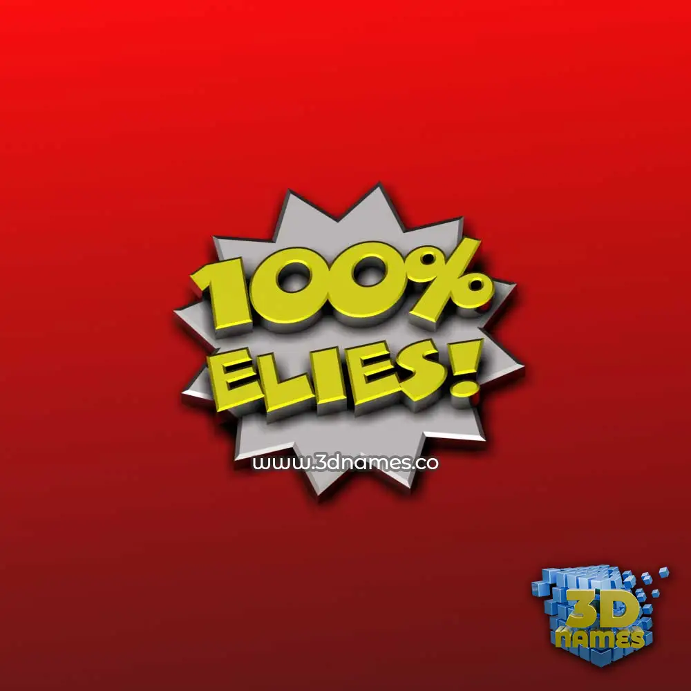 elies in 100 Percent style - 3D name wallpaper