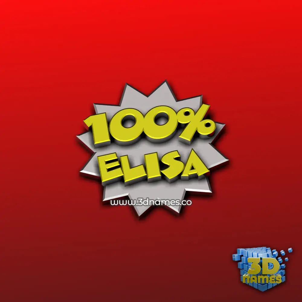 elisa in 100 Percent style - 3D name wallpaper