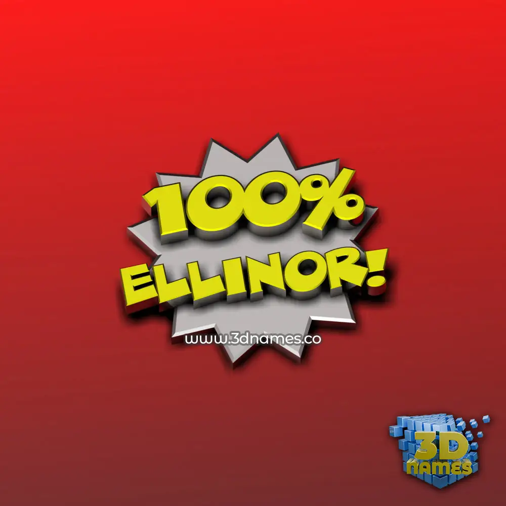 ellinor in 100 Percent style - 3D name wallpaper