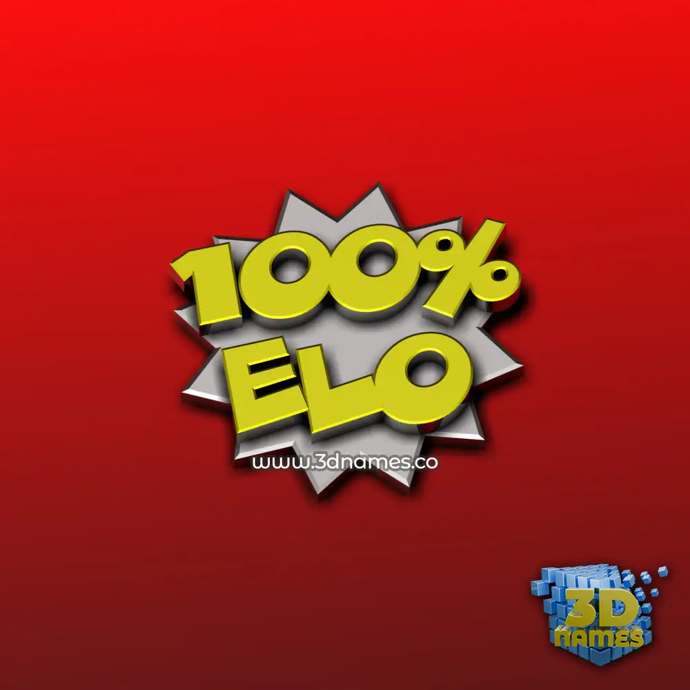 elo in 100 Percent style - 3D name wallpaper