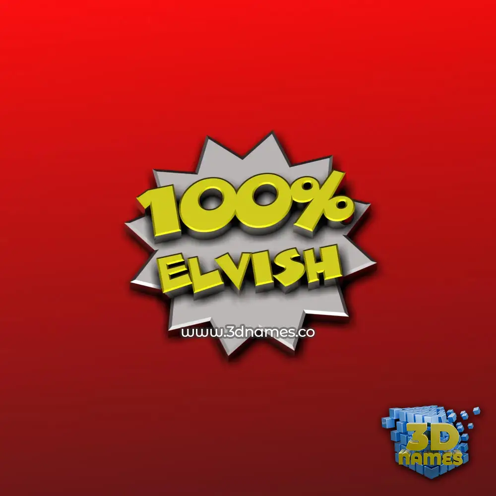 elvish in 100 Percent style - 3D name wallpaper