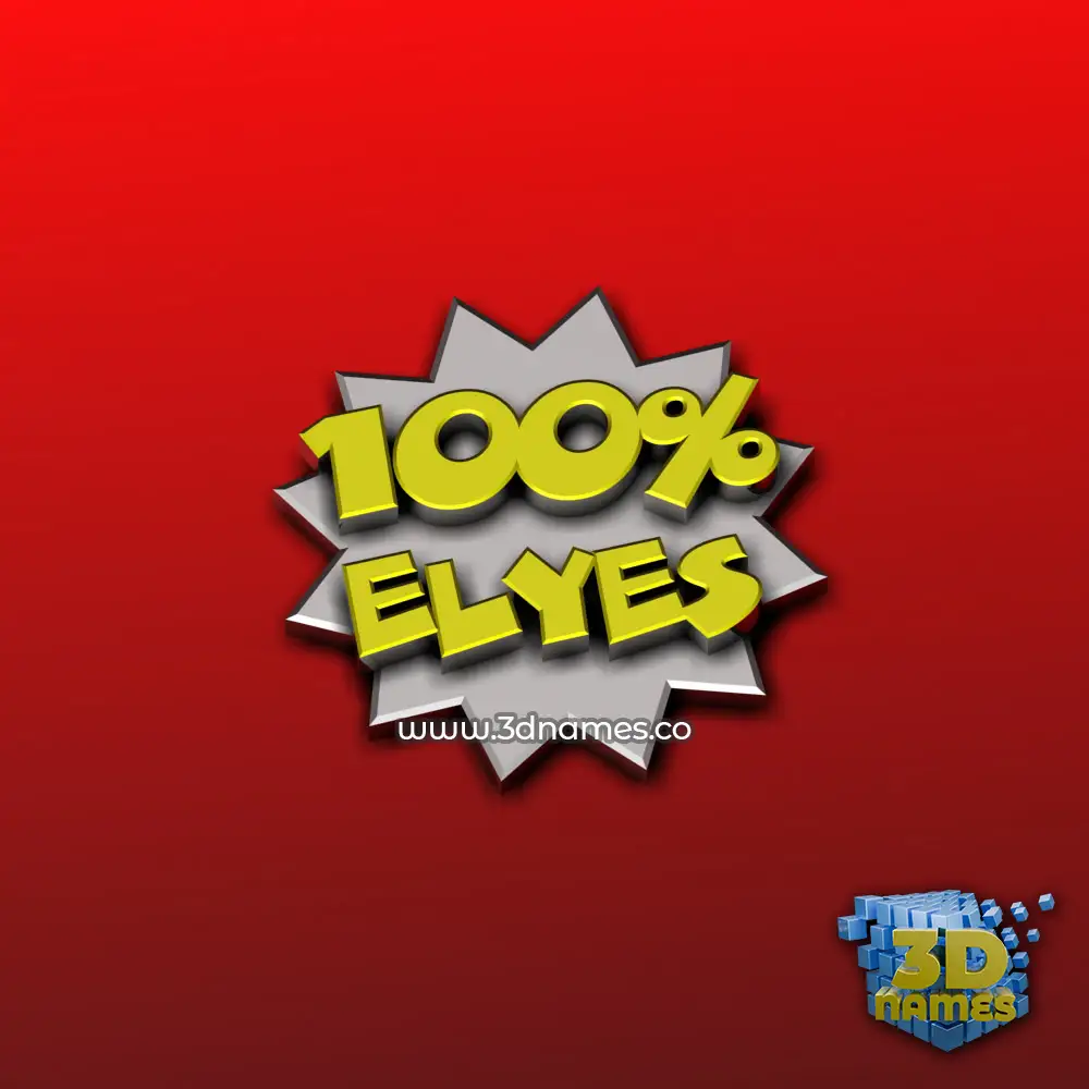 elyes in 100 Percent style - 3D name wallpaper