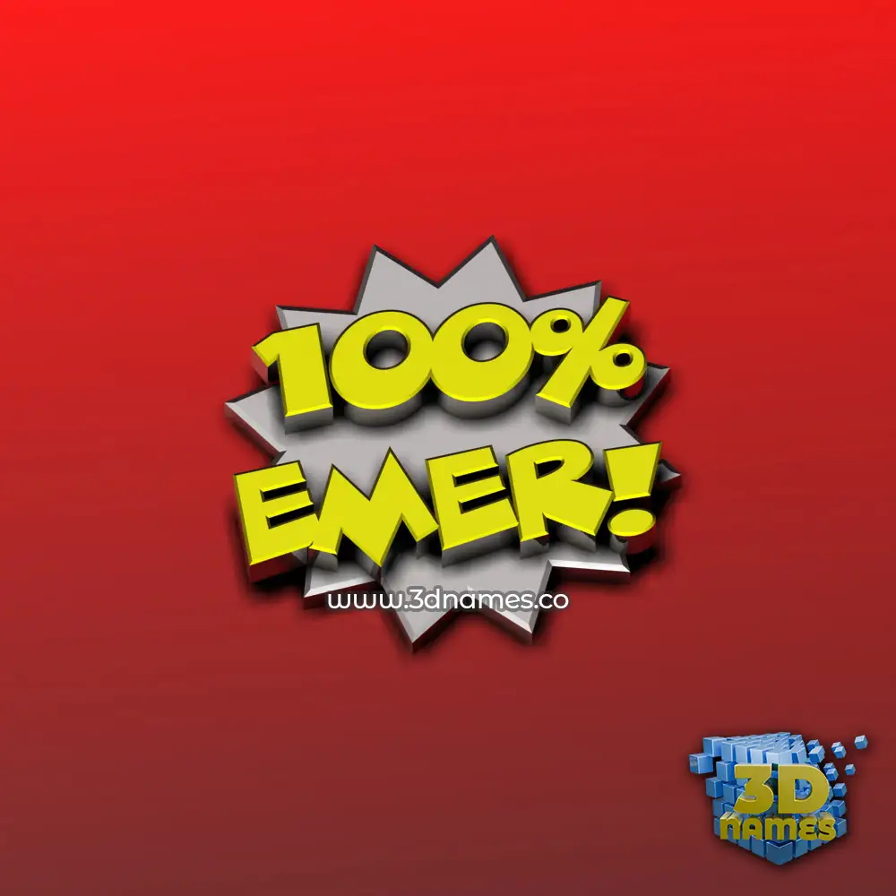 emer in 100 Percent style - 3D name wallpaper