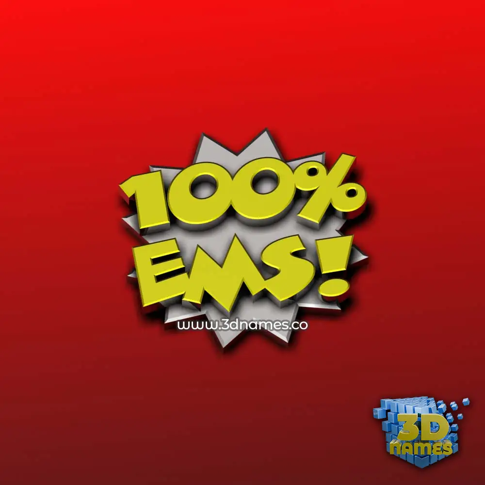 ems in 100 Percent style - 3D name wallpaper