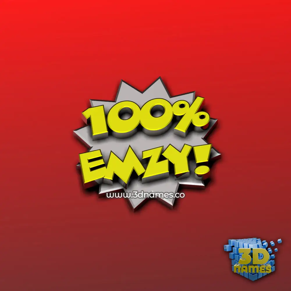 emzy in 100 Percent style - 3D name wallpaper