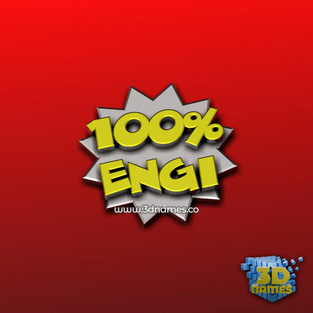 engi in 100 Percent style - 3D name wallpaper