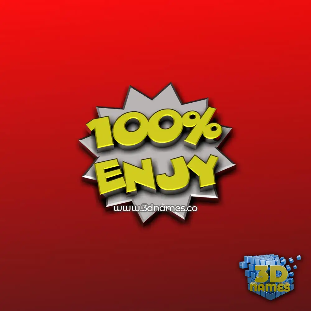 enjy in 100 Percent style - 3D name wallpaper