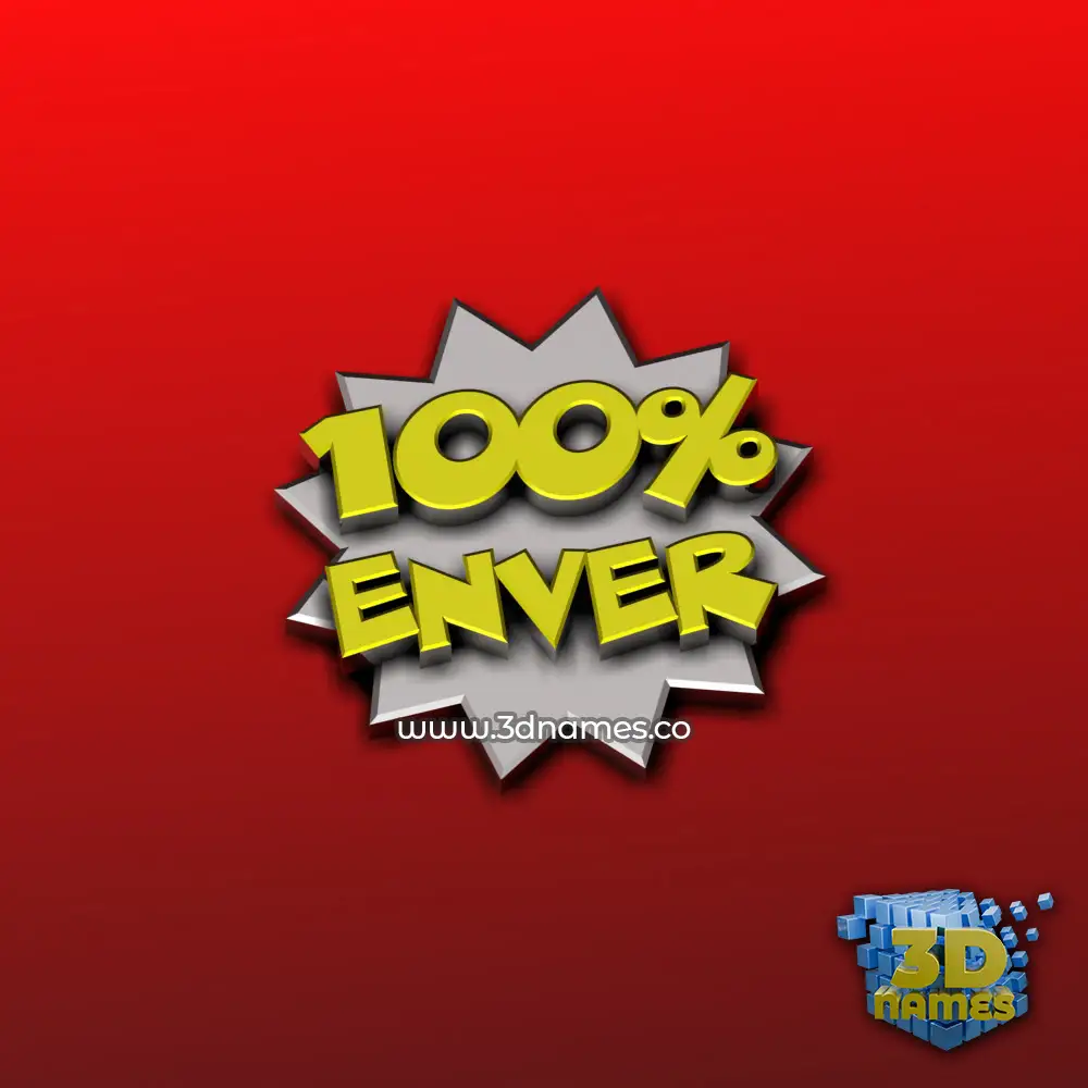 enver in 100 Percent style - 3D name wallpaper