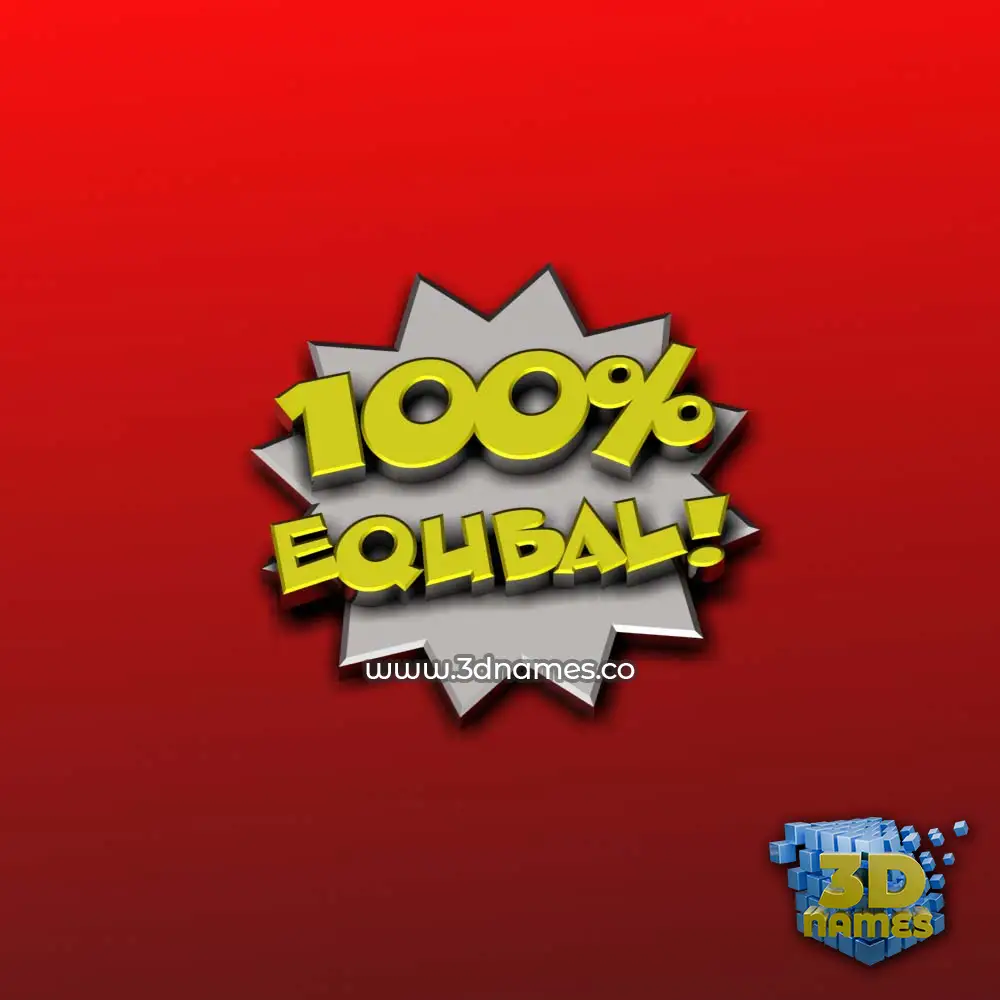 equbal in 100 Percent style - 3D name wallpaper