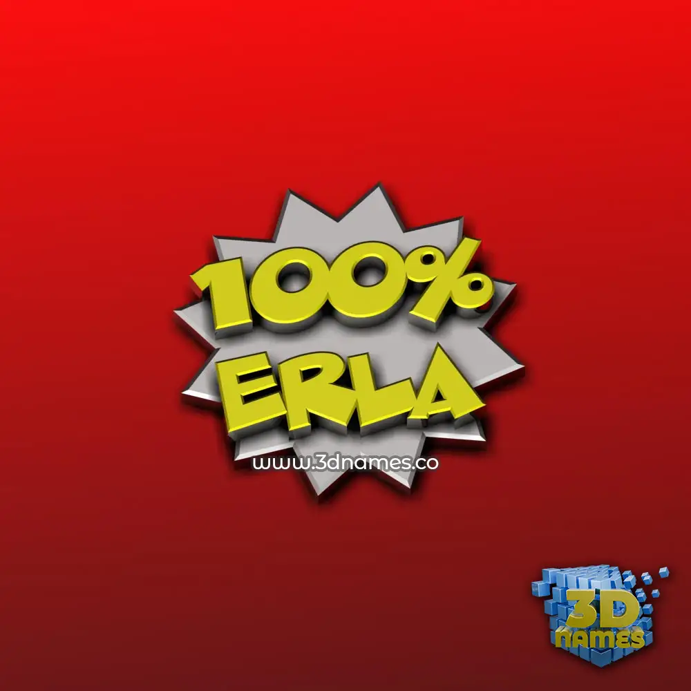 erla in 100 Percent style - 3D name wallpaper