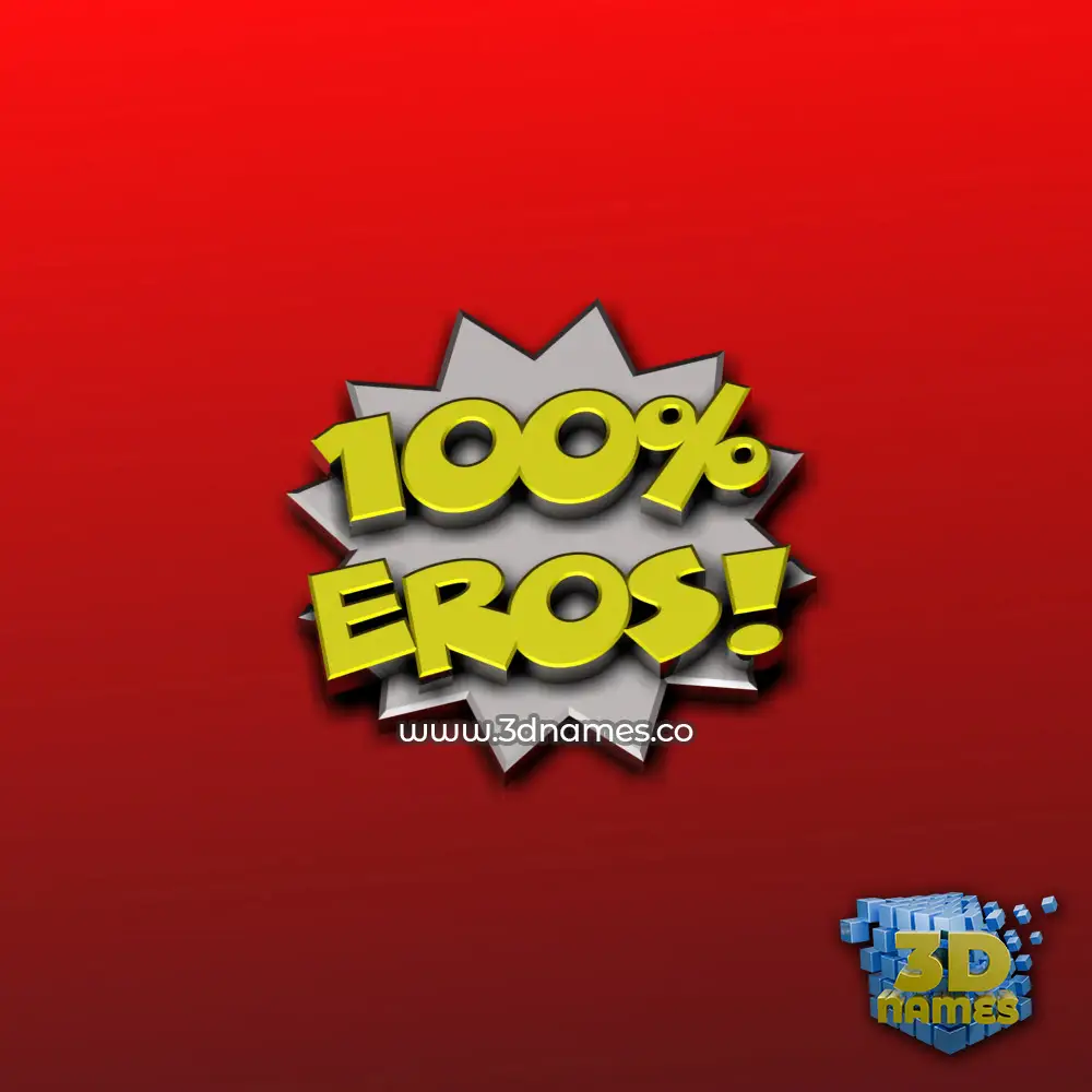 eros in 100 Percent style - 3D name wallpaper