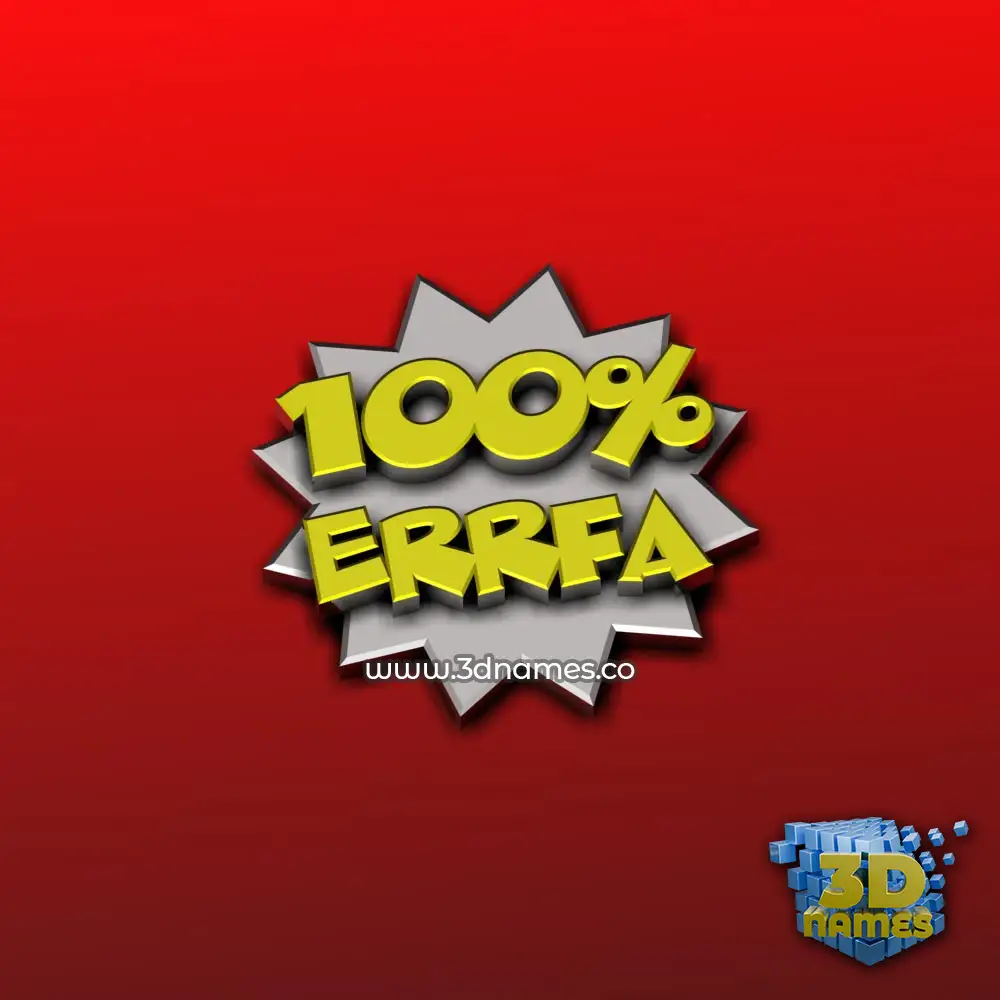 errfa in 100 Percent style - 3D name wallpaper
