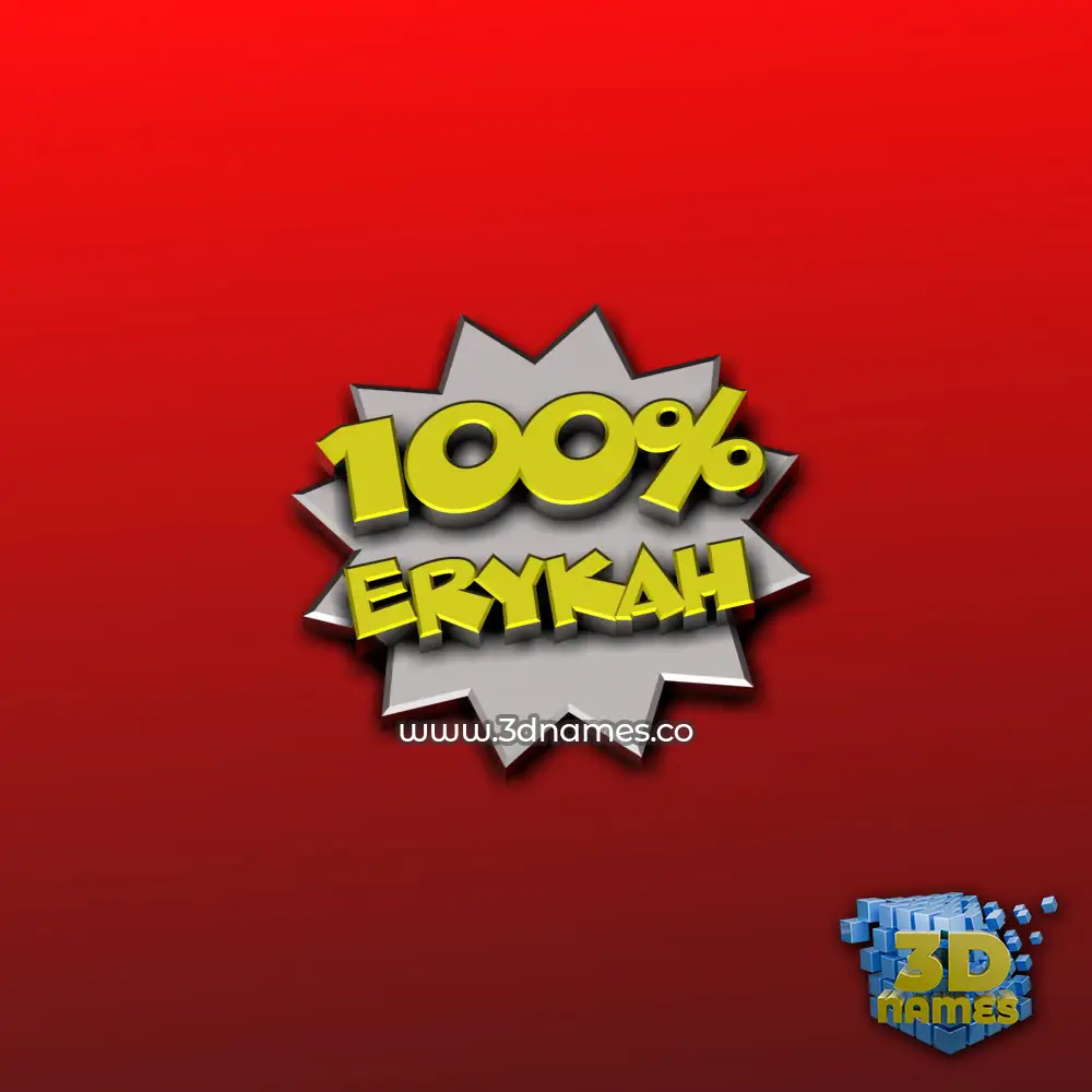 erykah in 100 Percent style - 3D name wallpaper