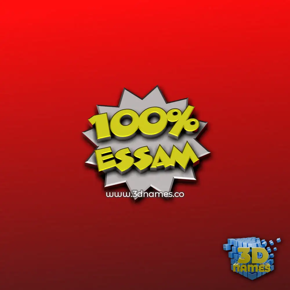 essam in 100 Percent style - 3D name wallpaper
