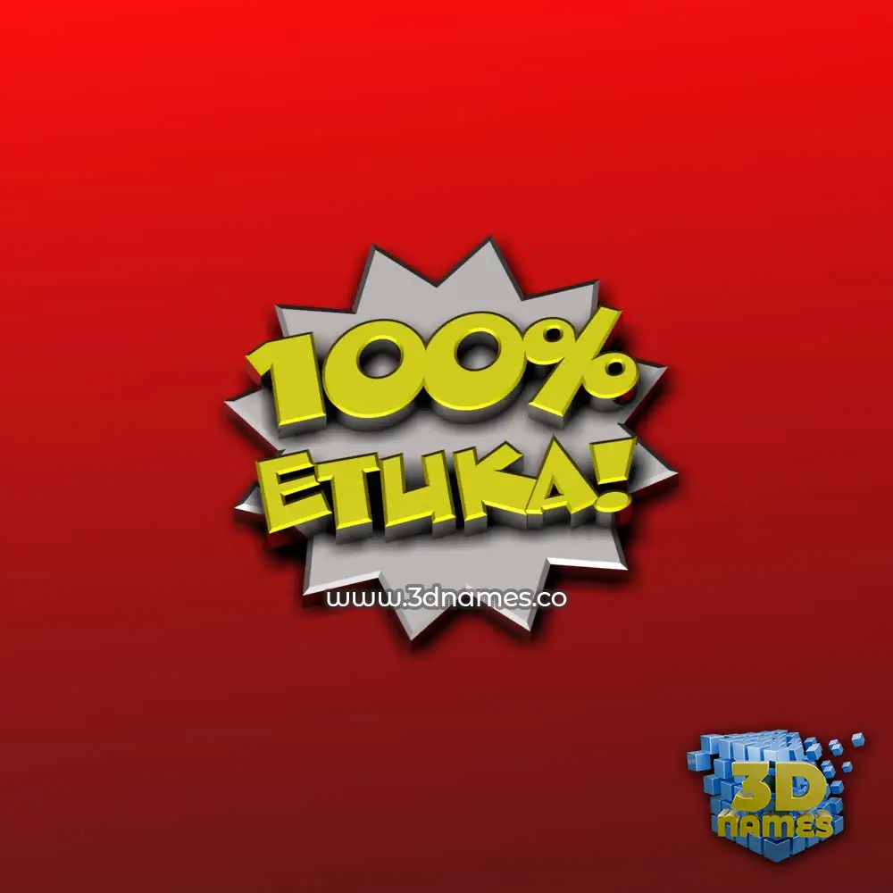 etuka in 100 Percent style - 3D name wallpaper