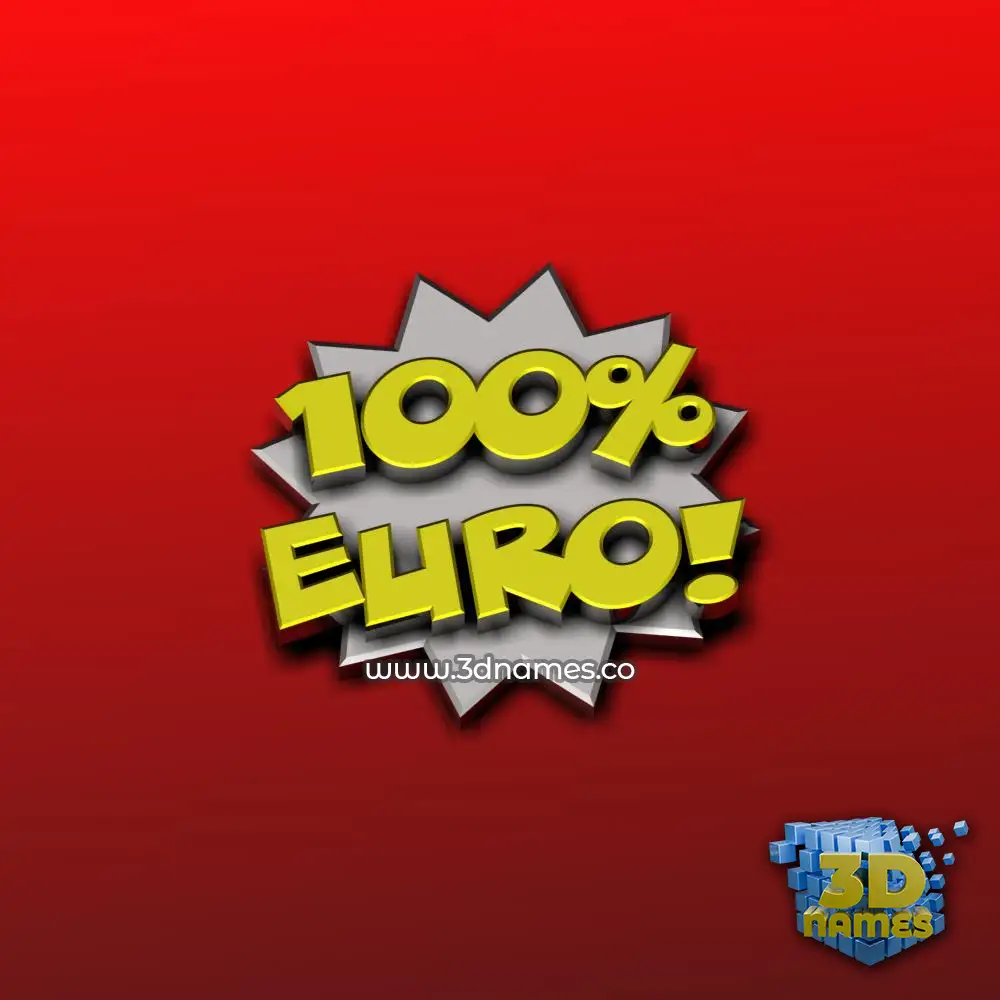 euro in 100 Percent style - 3D name wallpaper