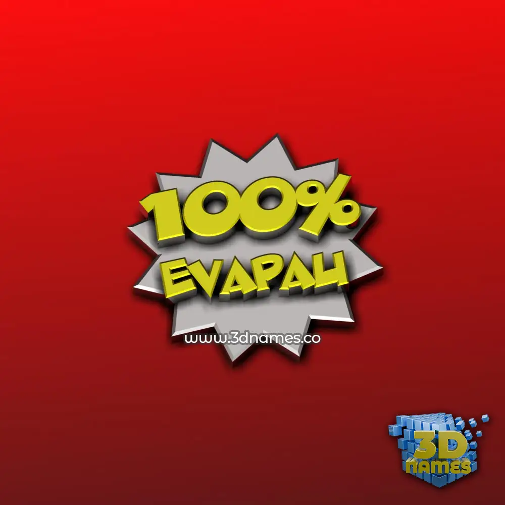 evapau in 100 Percent style - 3D name wallpaper