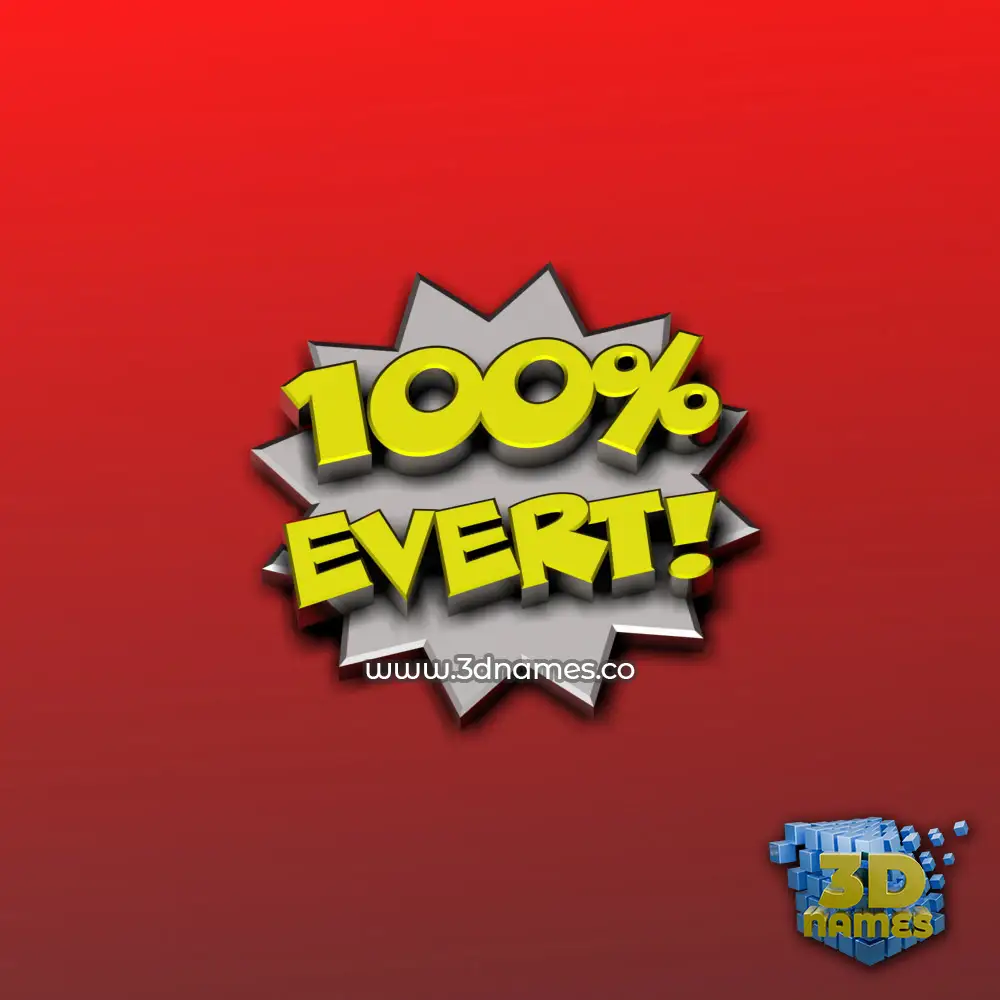 evert in 100 Percent style - 3D name wallpaper