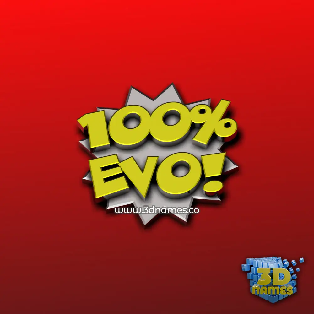 evo in 100 Percent style - 3D name wallpaper