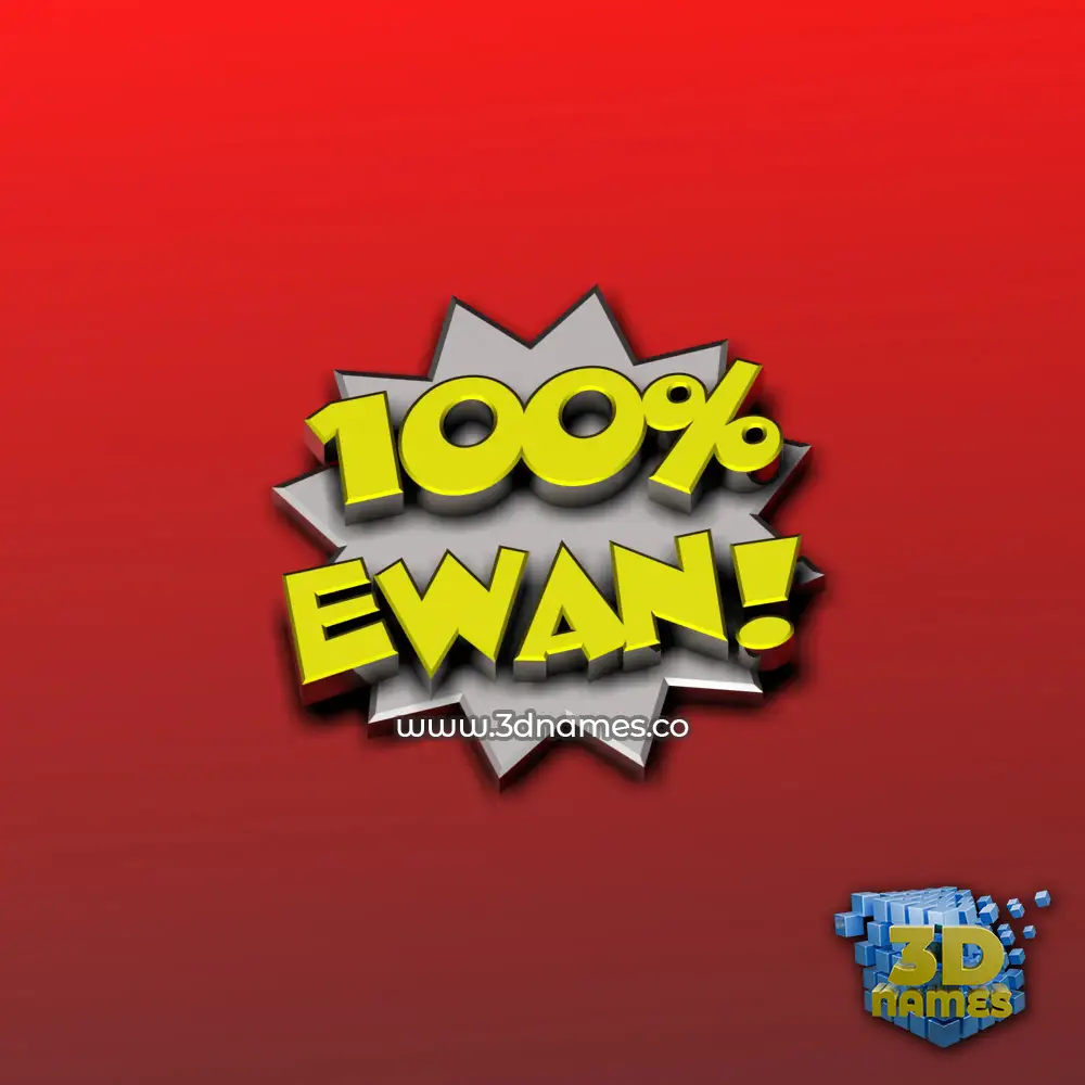 ewan in 100 Percent style - 3D name wallpaper
