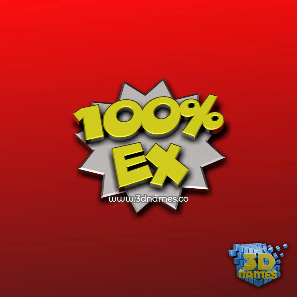 ex in 100 Percent style - 3D name wallpaper