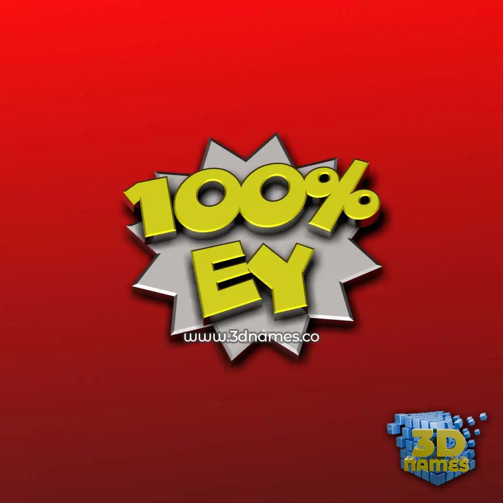 ey in 100 Percent style - 3D name wallpaper