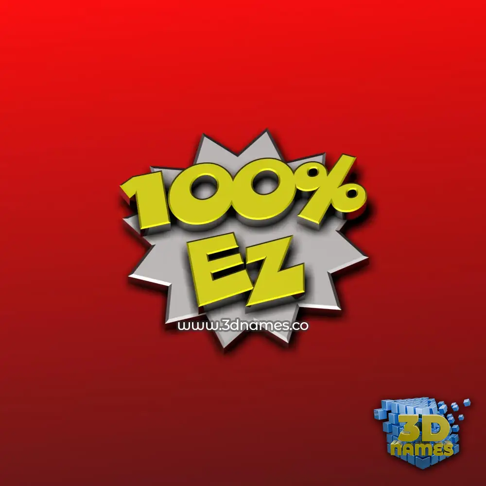 ez in 100 Percent style - 3D name wallpaper