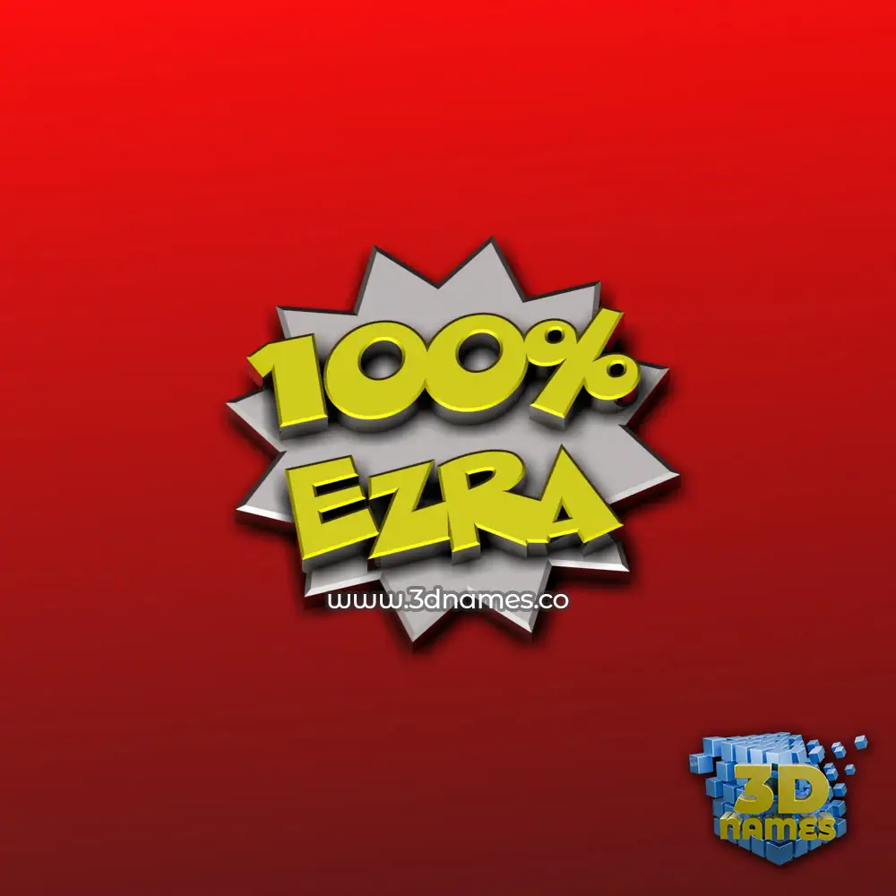 ezra in 100 Percent style - 3D name wallpaper
